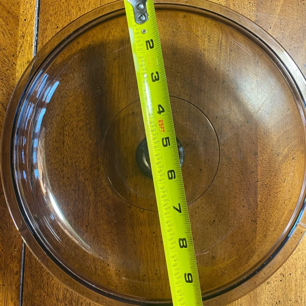 Corning Vision V12C Amber Glass Lid Fit 9 3/8” Openning